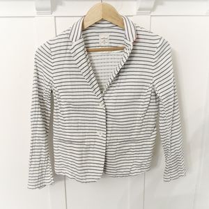 Gap Academy Blazer Blue White Striped Pink Collar